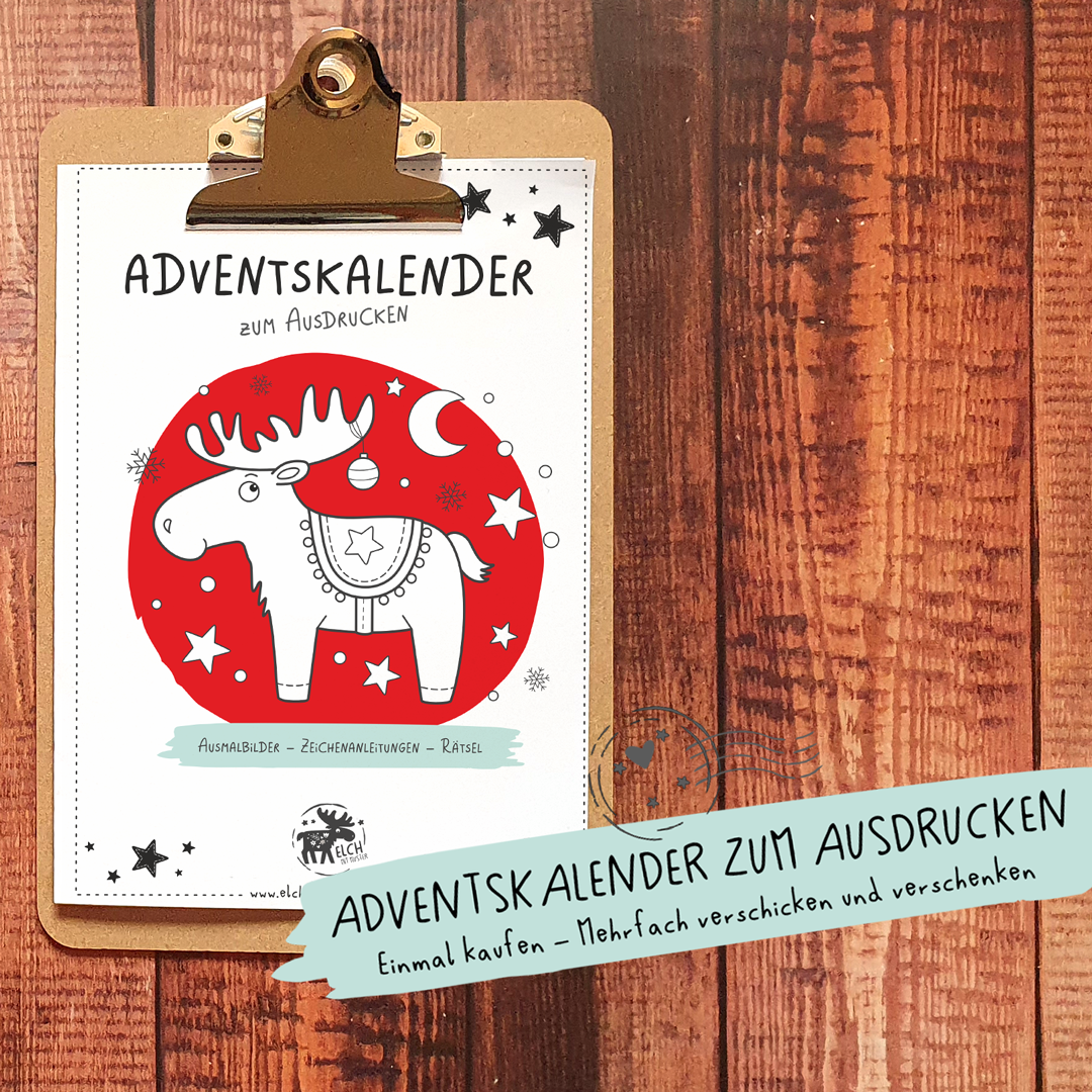 Adventskalender mit Rätseln für Kinder zum Ausdrucken